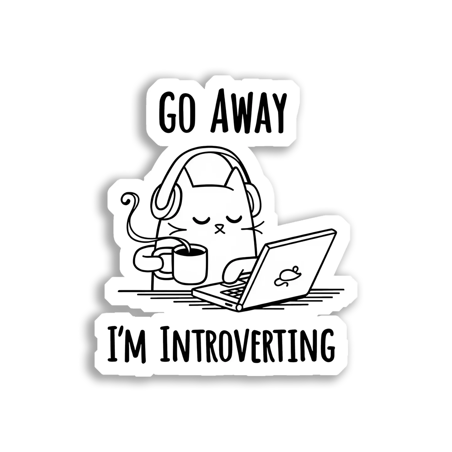 Go Away, I'm Introverting Sticker