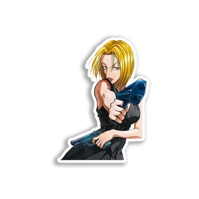 Blonde Agent with Pistols Sticker