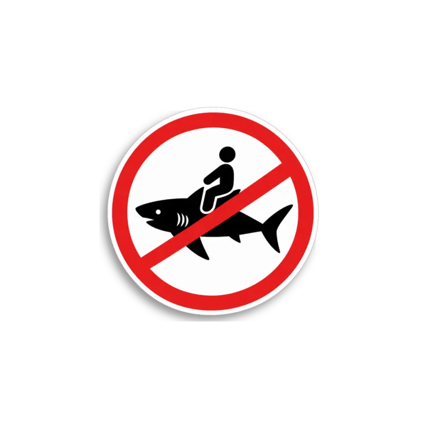 No Riding Sharks Sticker