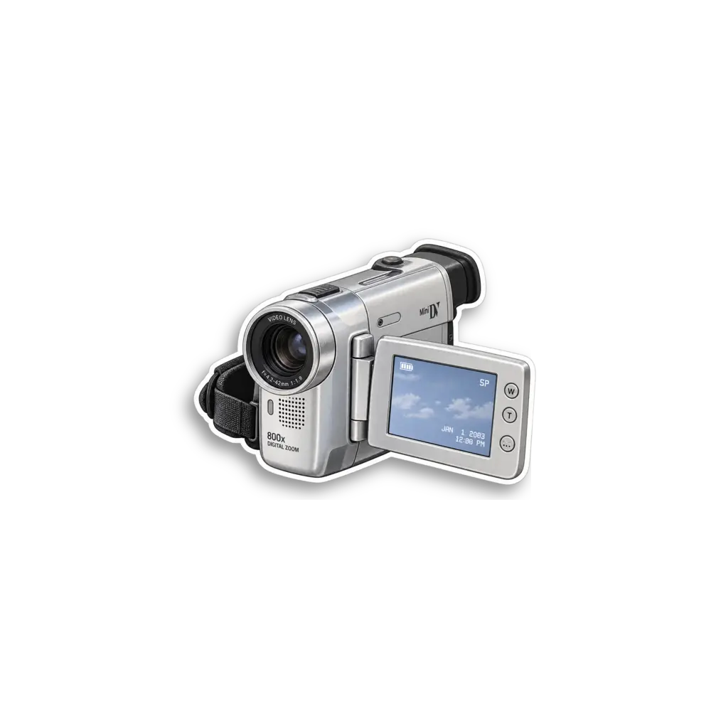 Silver Camcorder Sticker