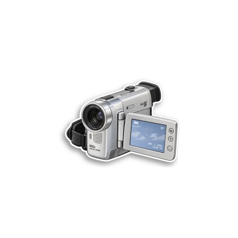Silver Camcorder Sticker