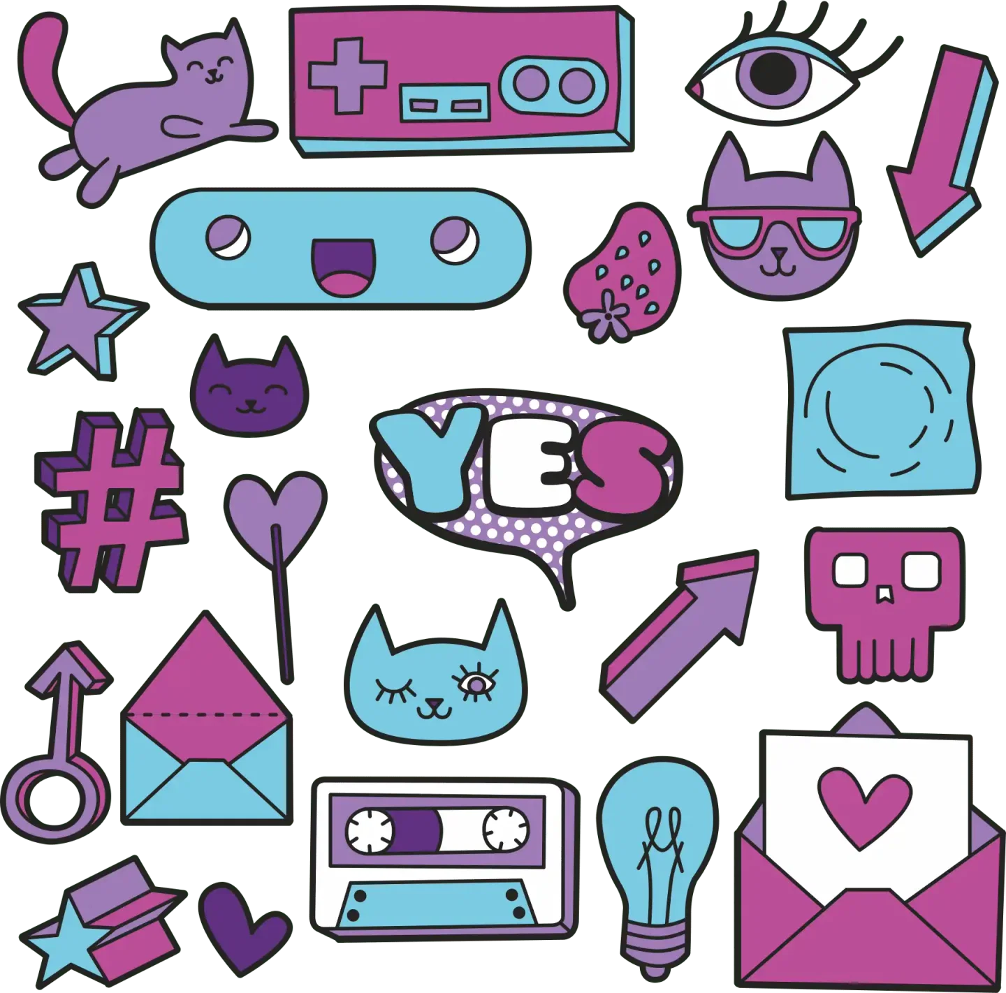 Fashion Summer VSCO Stickers Set