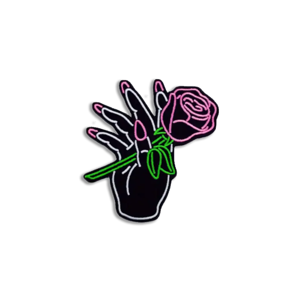 Neon Flower in Hand Sticker