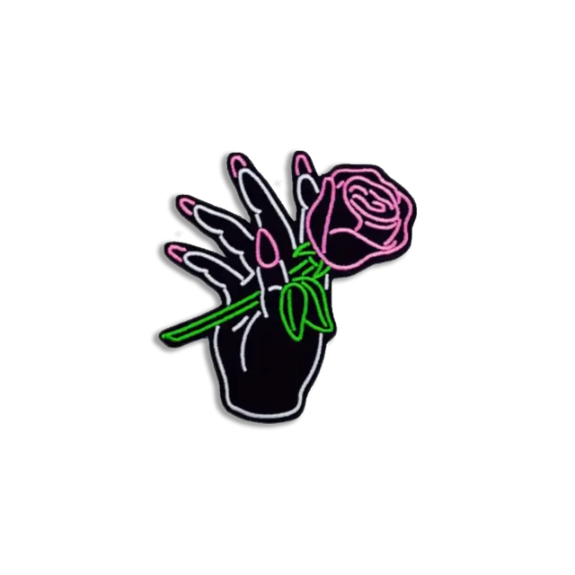 Neon Flower in Hand Sticker