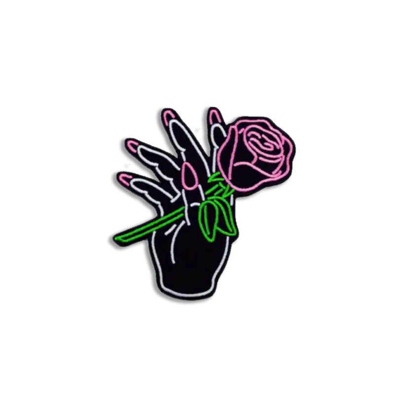 Neon Flower in Hand Sticker