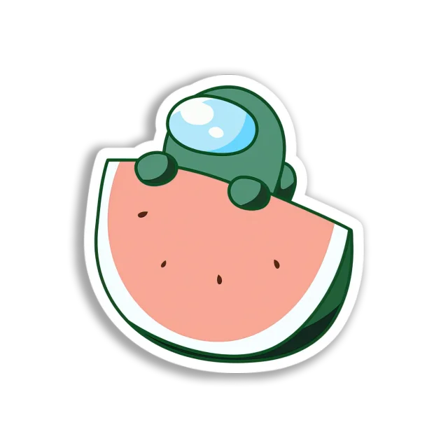 Among Us Watermelon Slice Sticker
