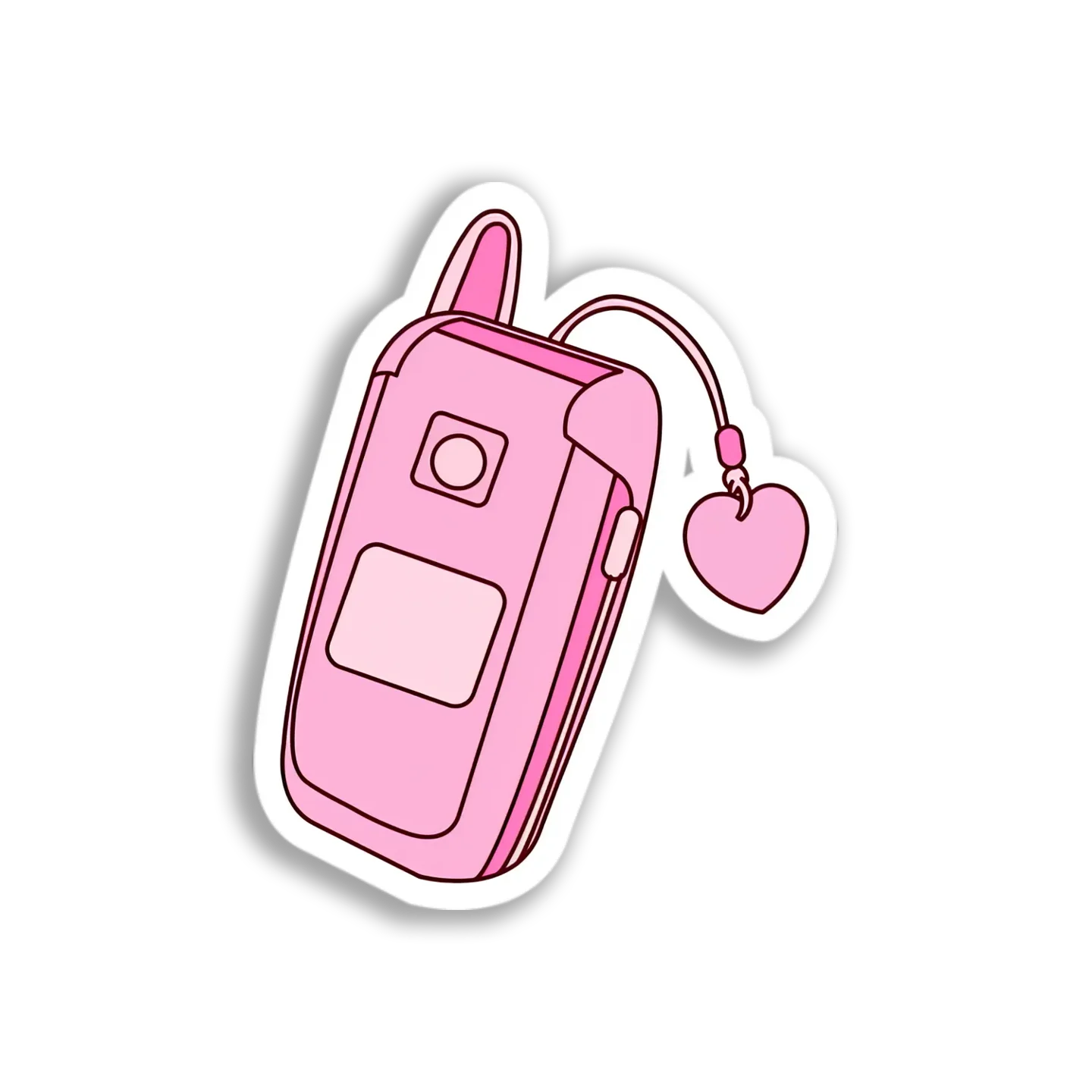 Pink Cell Phone Charm Sticker