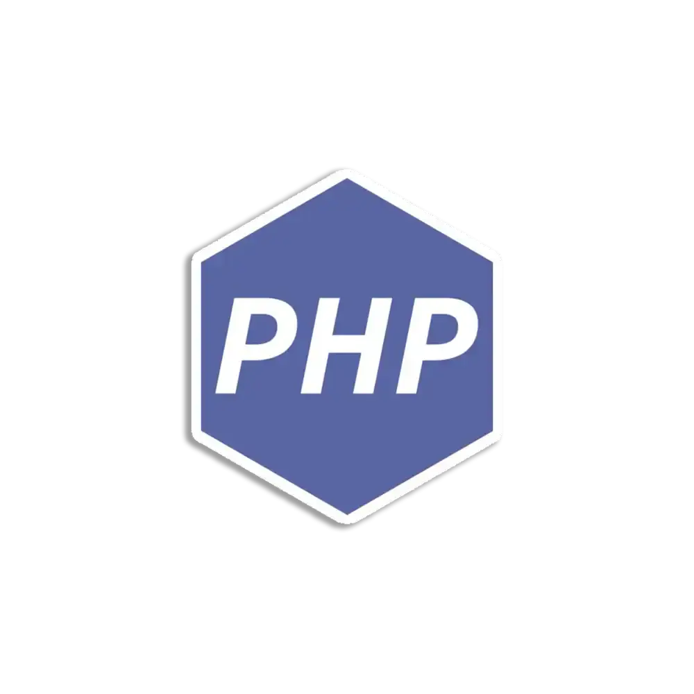 PHP White Hexagon Sticker