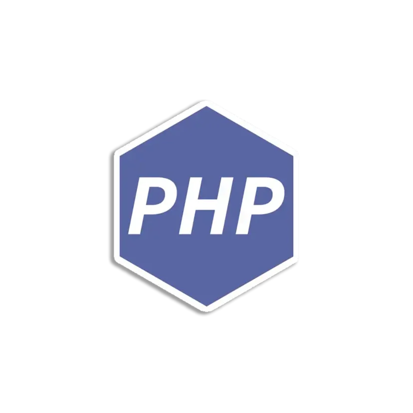 PHP White Hexagon Sticker
