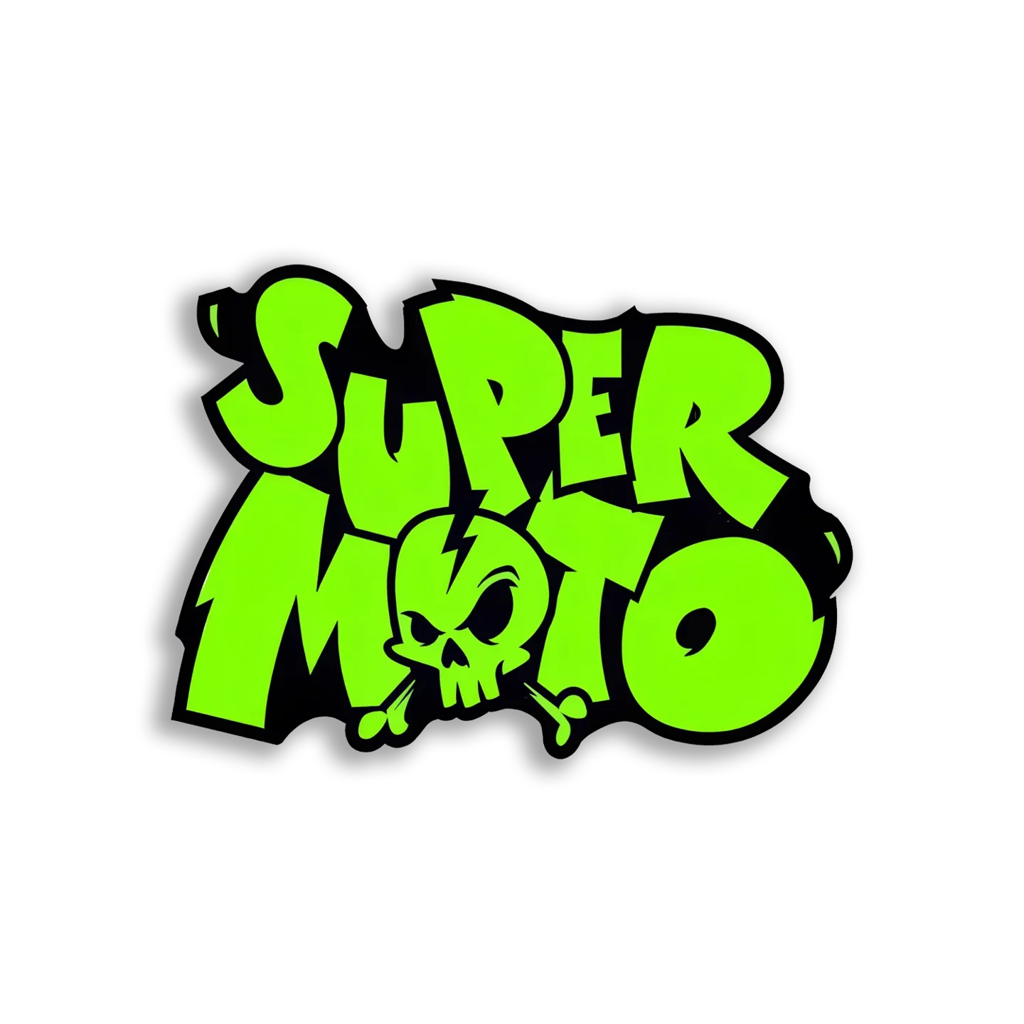 Super Moto with Skull Logo Car Sticker
