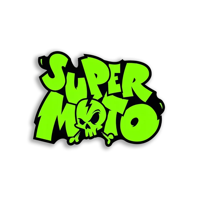 Super Moto with Skull Logo Car Sticker