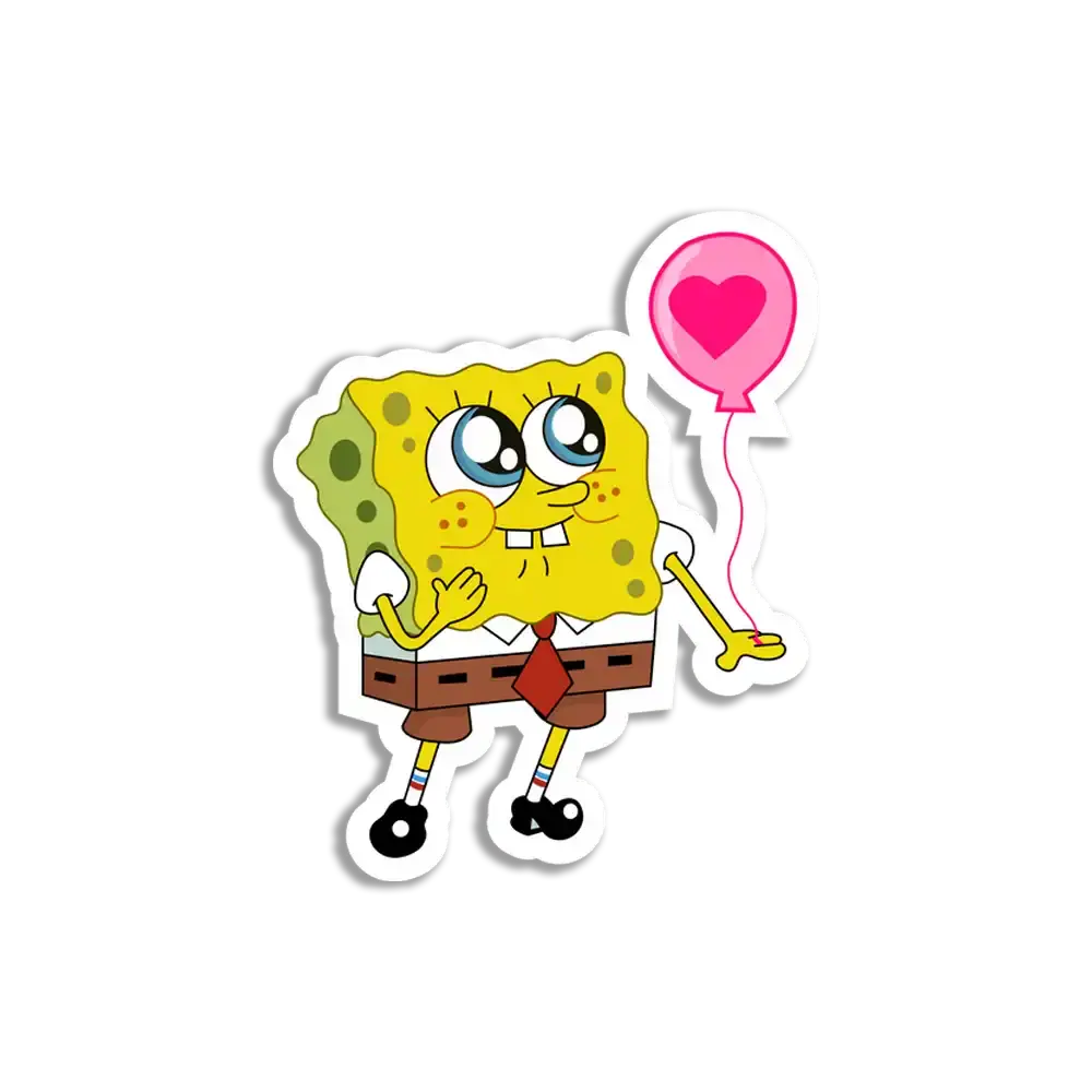 SpongeBob with Love Balloon Sticker
