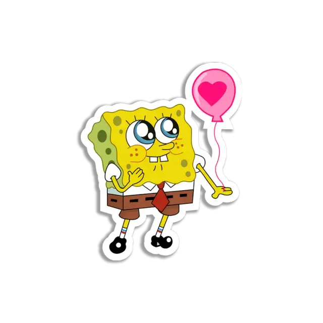 SpongeBob with Love Balloon Sticker