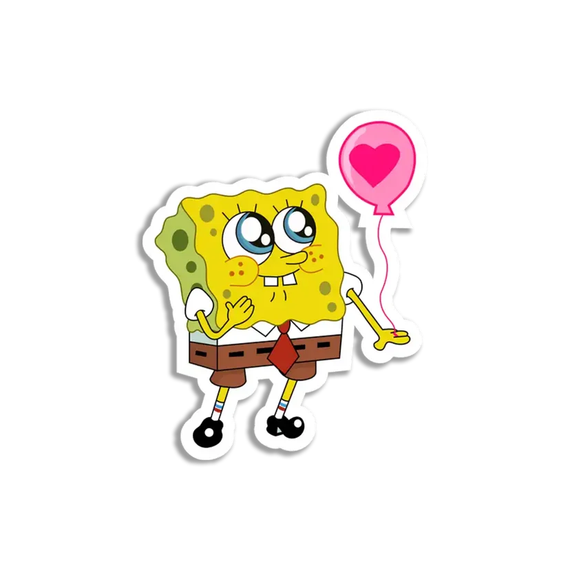 SpongeBob with Love Balloon Sticker