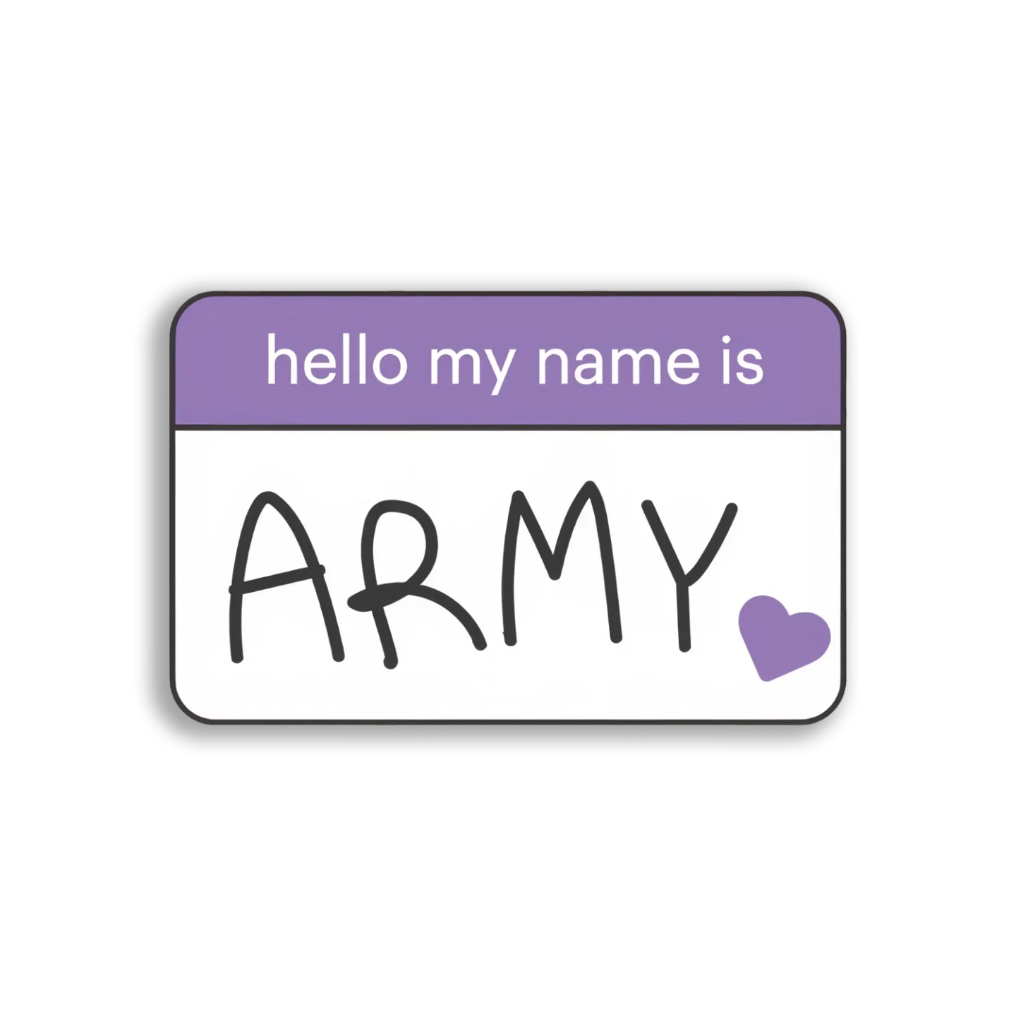 Hello My Name Is Army Sticker