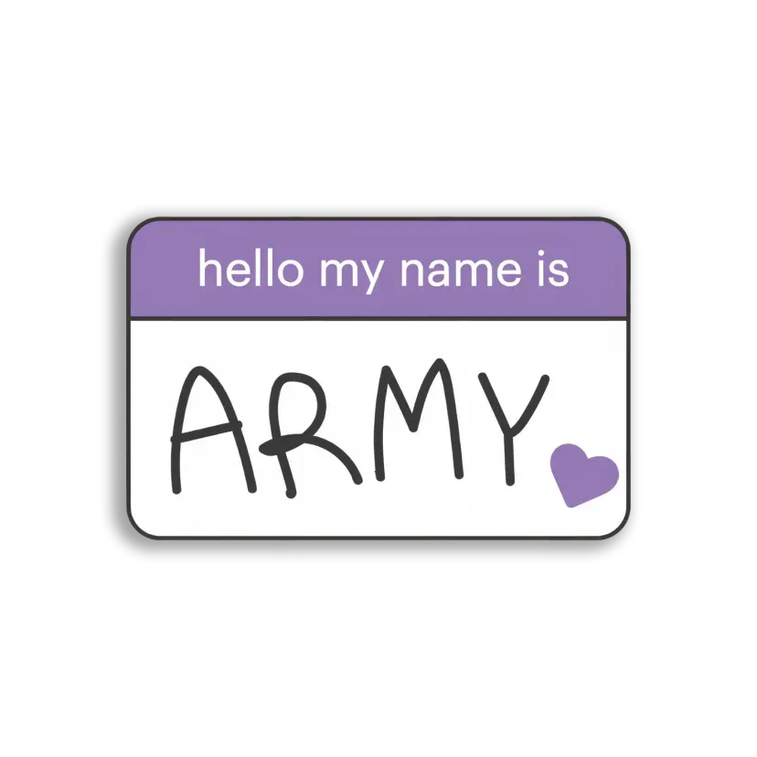 Hello My Name Is Army Sticker
