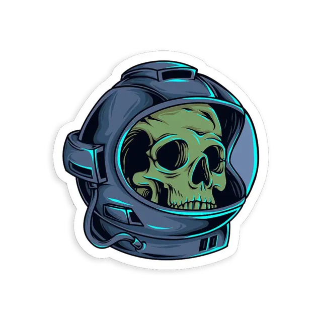 Skull in an astronaut helmet Sticker