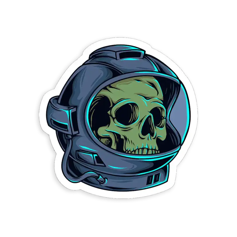 Skull in an astronaut helmet Sticker
