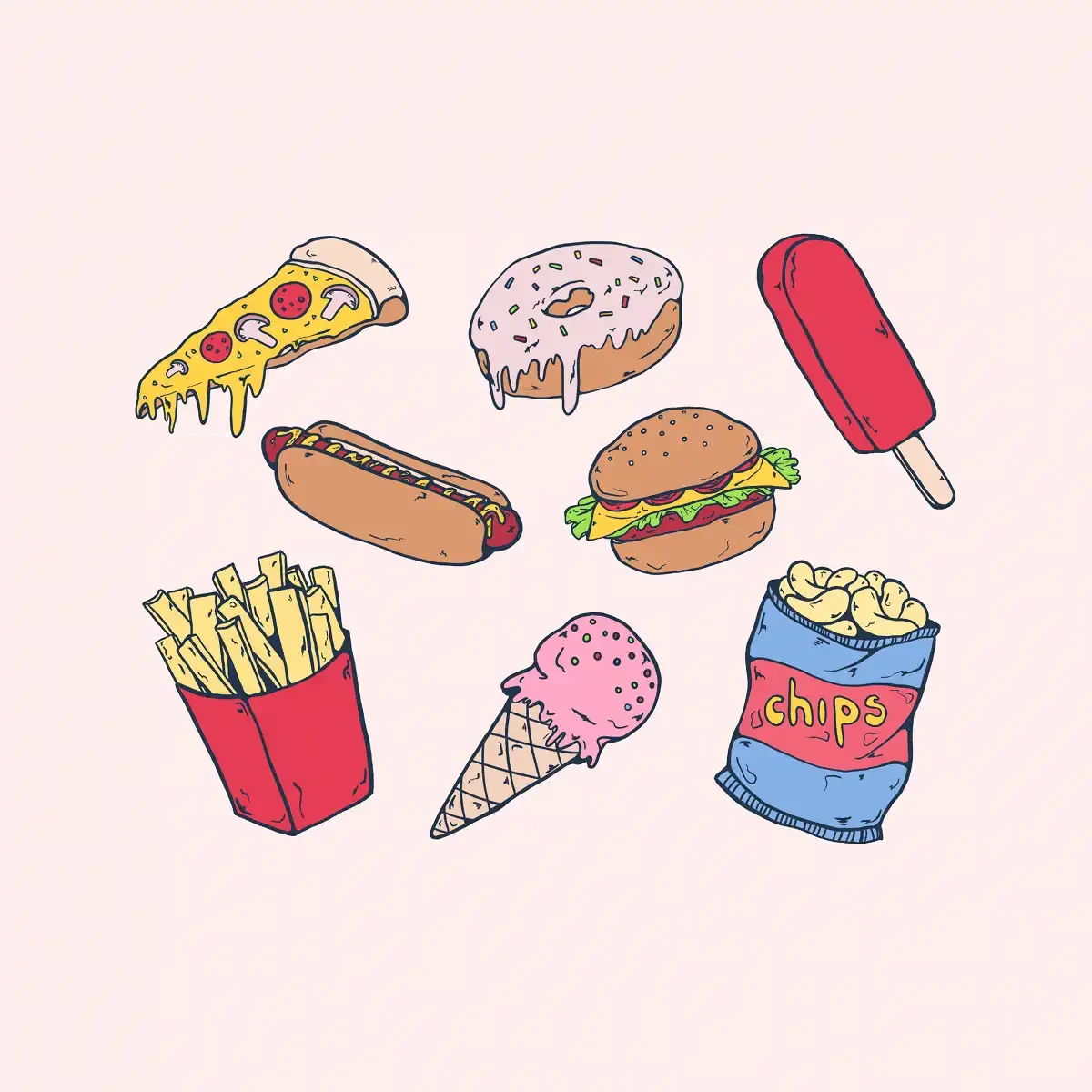 Junk Food Stickers