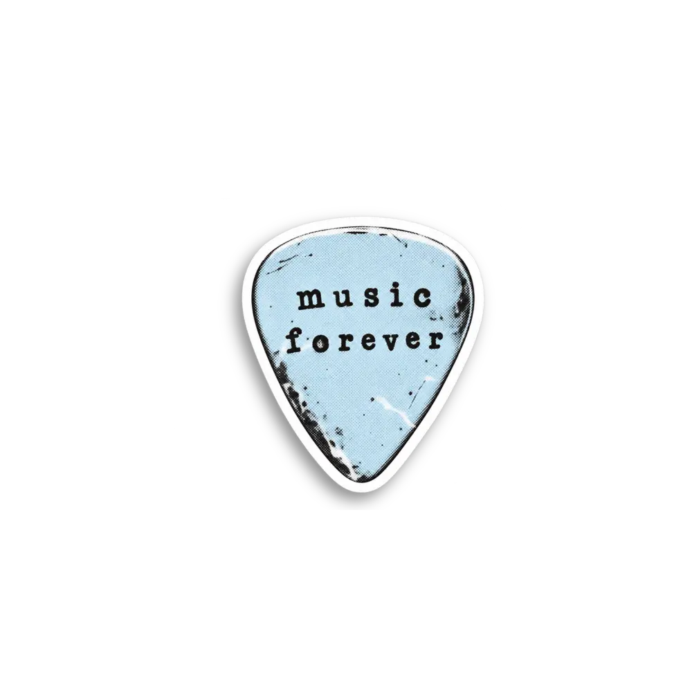 Blue Music Pick Sticker