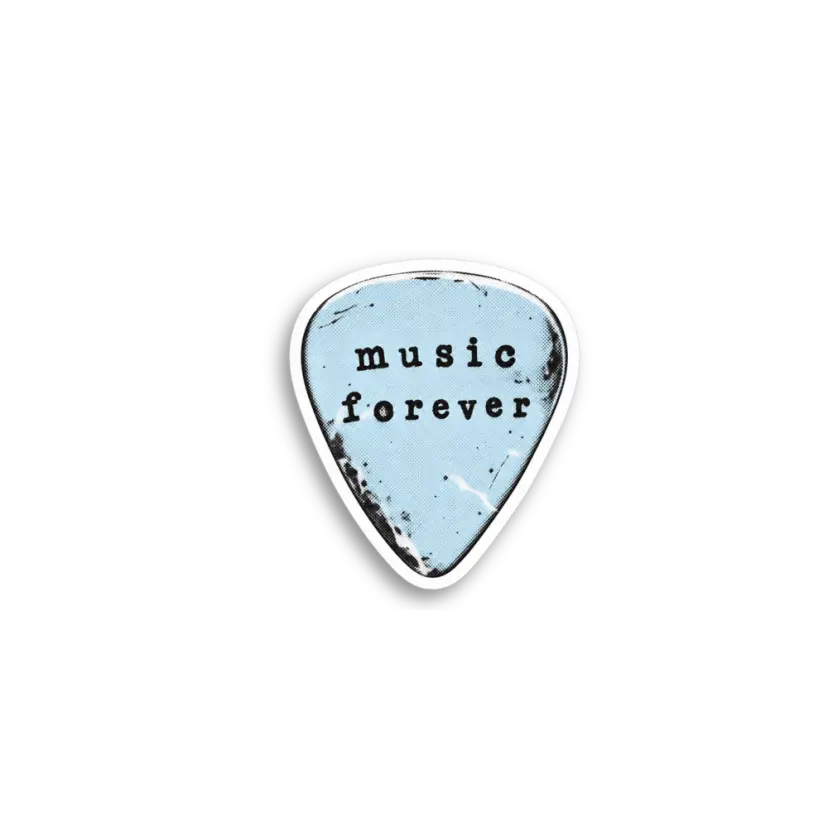 Blue Music Pick Sticker
