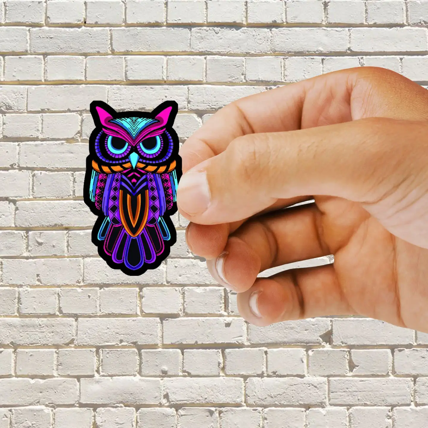 Neon Owl Sign Sticker