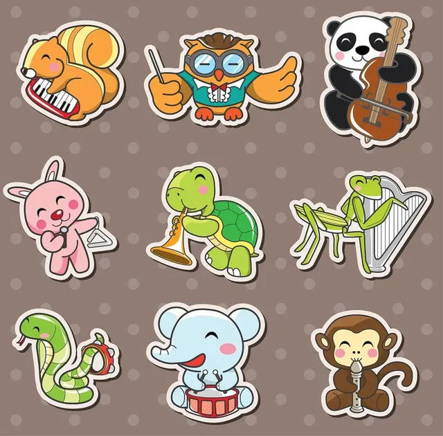 Animal Music Stickers