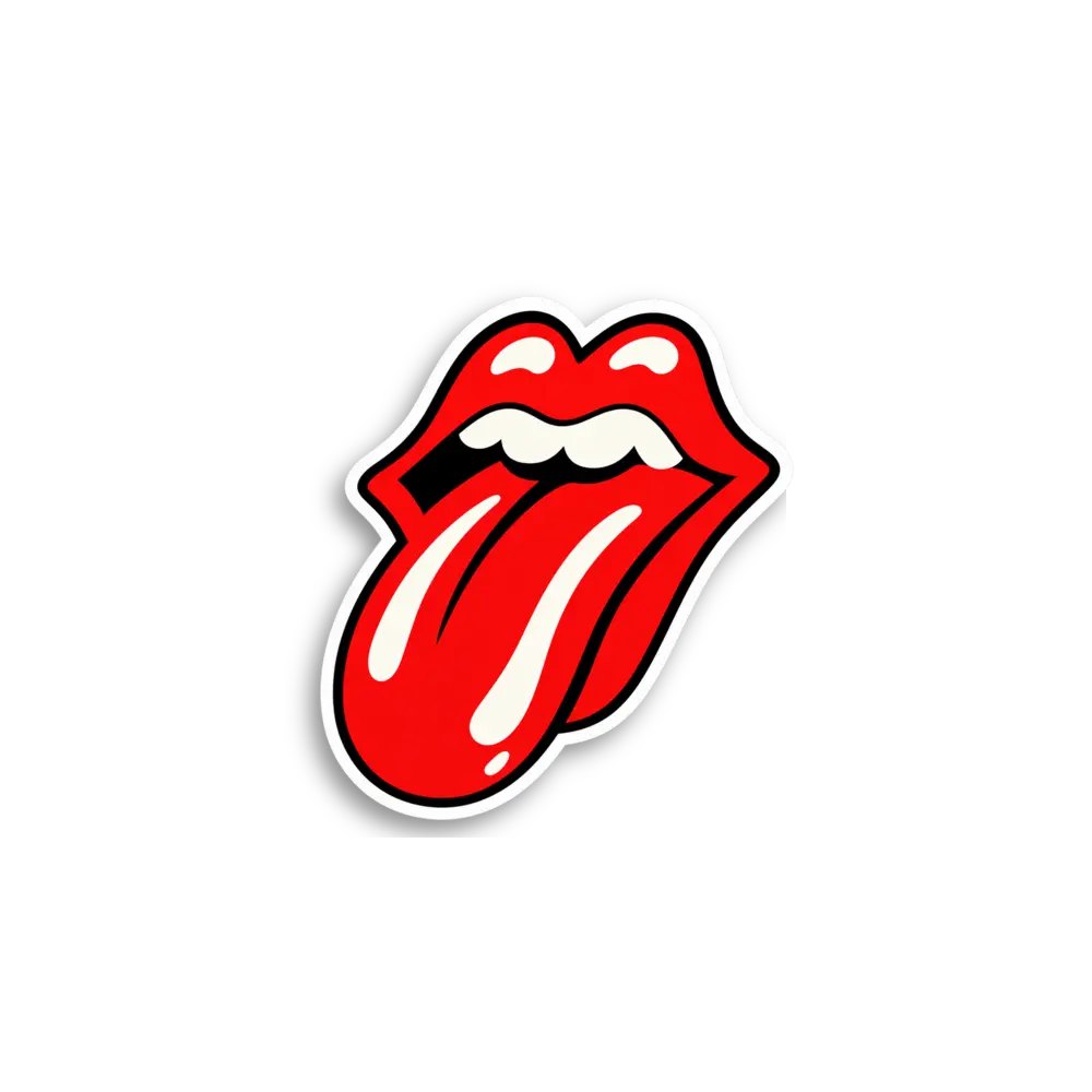Red Lips Tongue Sticker
