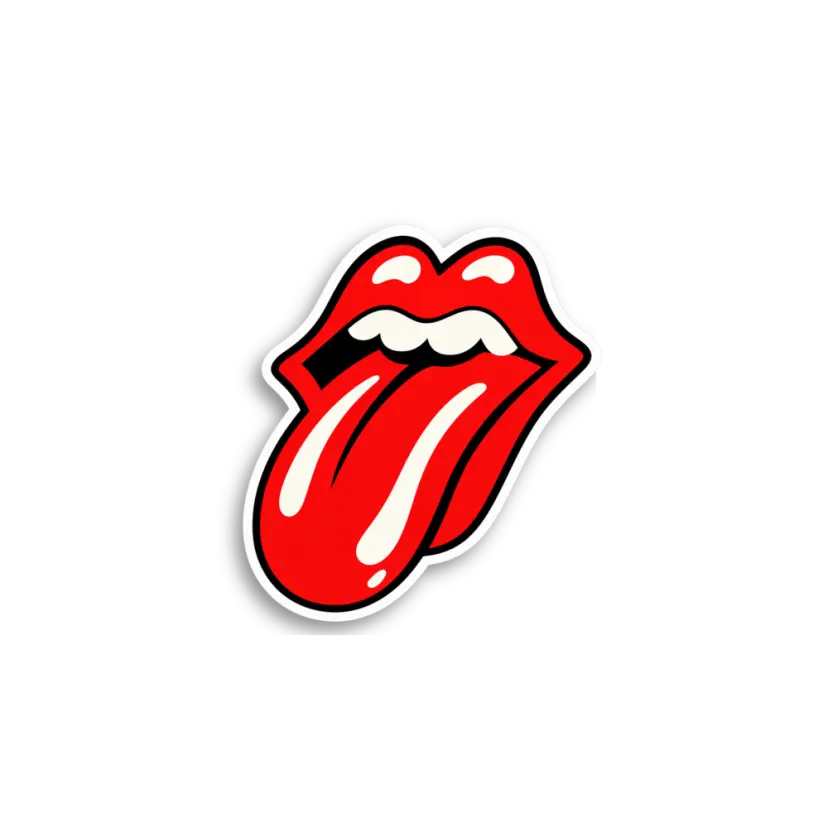 Red Lips Tongue Sticker