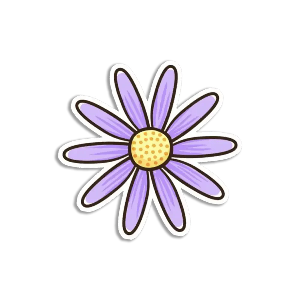 Purple Daisy Sticker