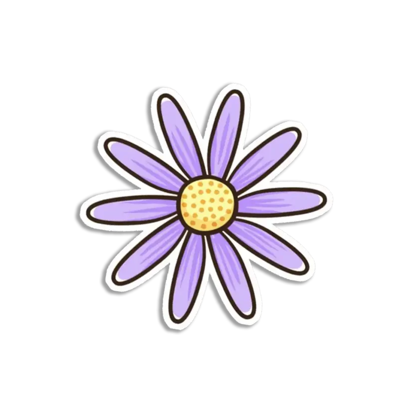 Purple Daisy Sticker