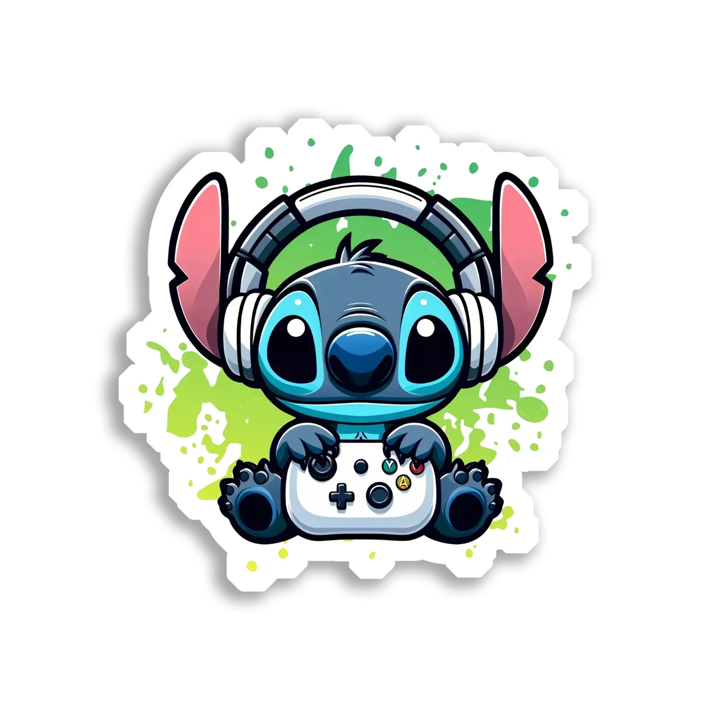 Stitch Plays Video Games Sticker