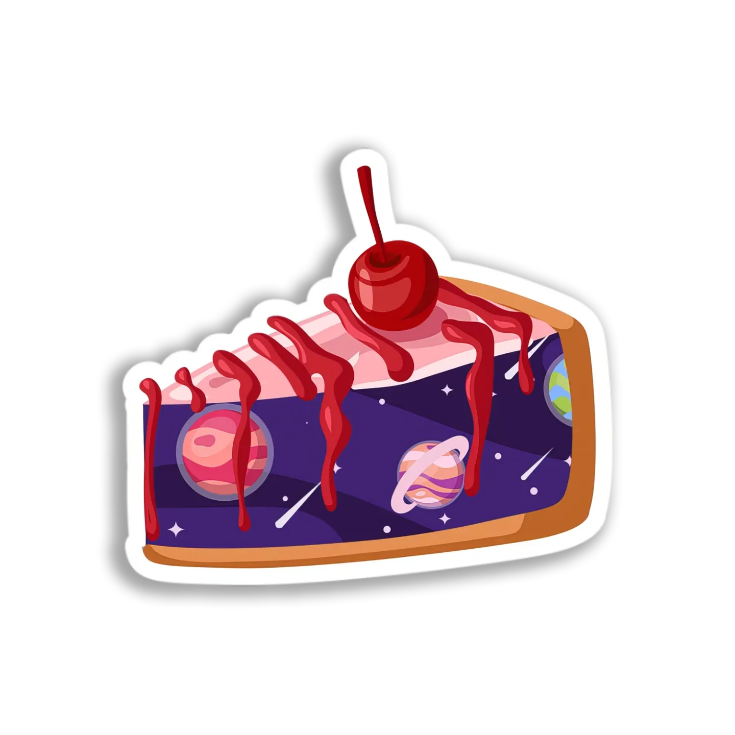 Galaxy Cheesecake Slice Sticker