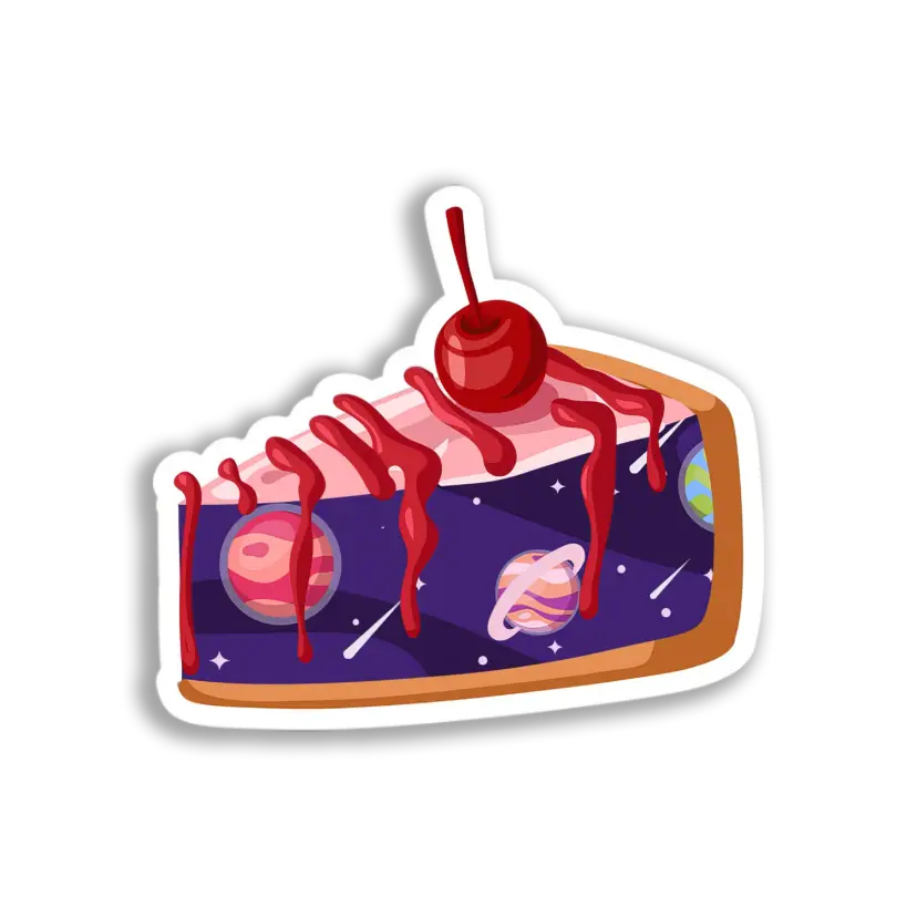 Galaxy Cheesecake Slice Sticker