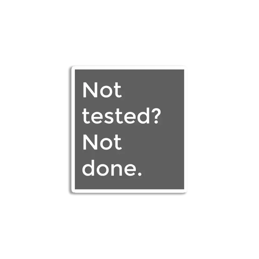 Not tested Not done Sticker