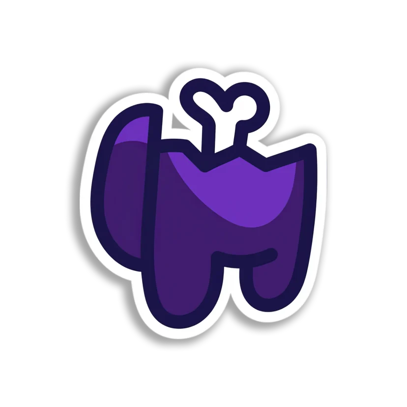 Purple Among Us Crewmate Sticker