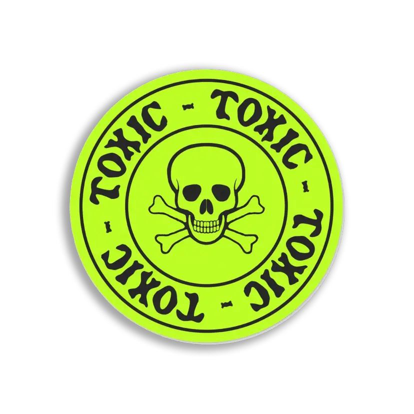 Toxic Skull and Crossbones Symbol Sticker