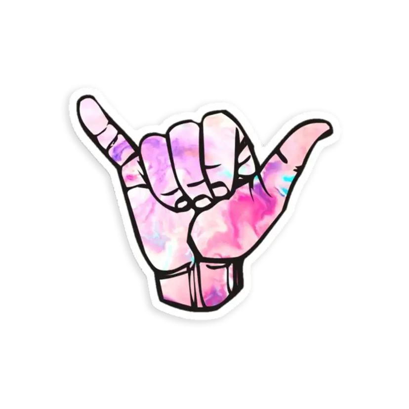 Pink Shaka Sticker