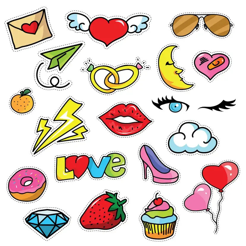Girl Fashion Patch Stickers