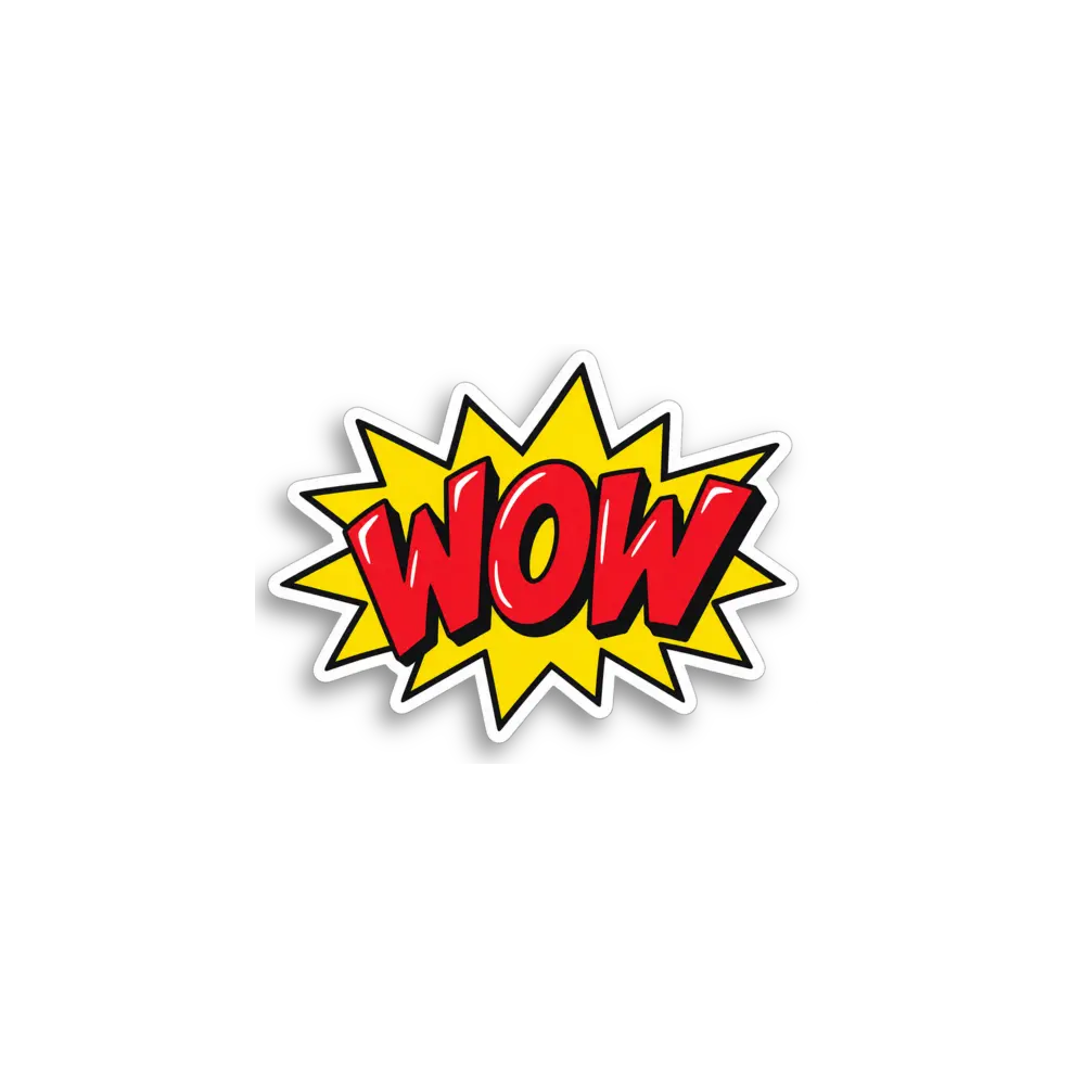 Yellow Wow Burst Sticker