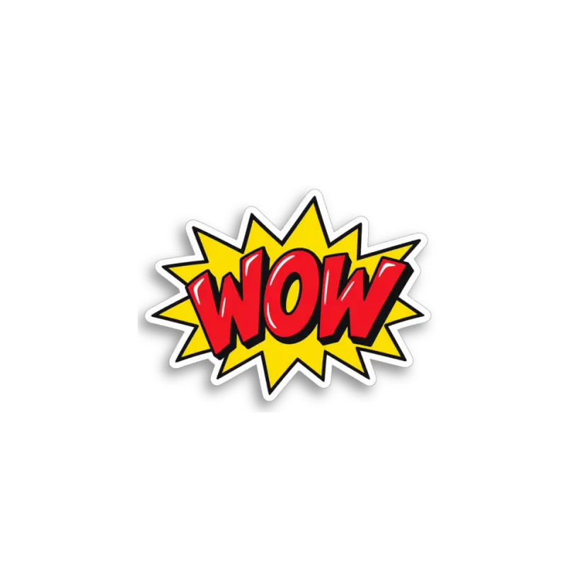 Yellow Wow Burst Sticker