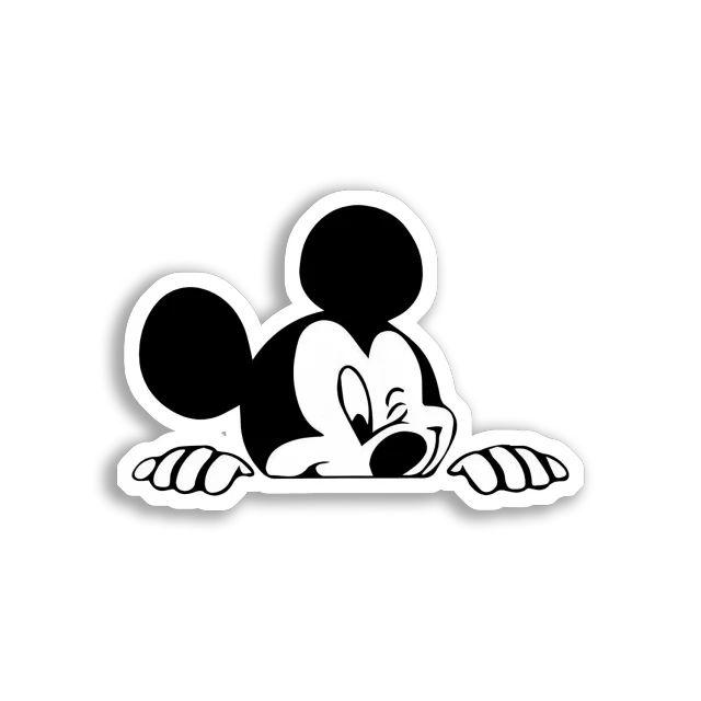 Mickey Mouse Peeking Over Edge Sticker