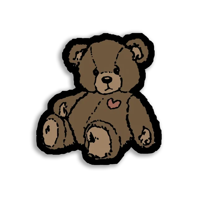 A Cute Brown Teddy Bear Sits Sticker