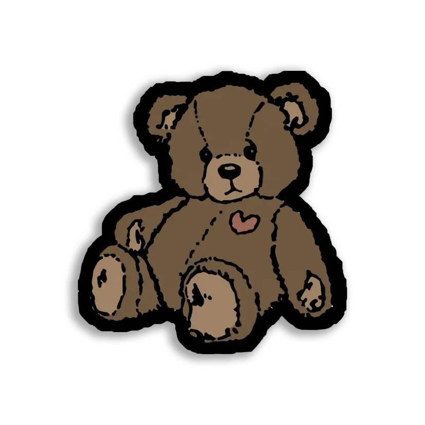 A Cute Brown Teddy Bear Sits Sticker