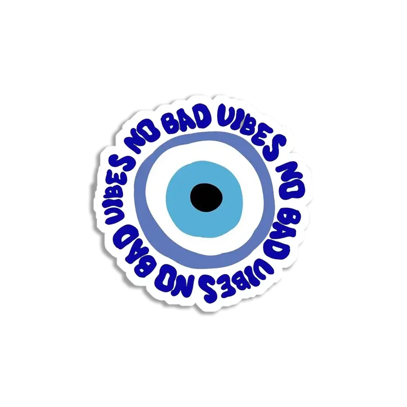 No Bad Vibes Evil Eye Sticker