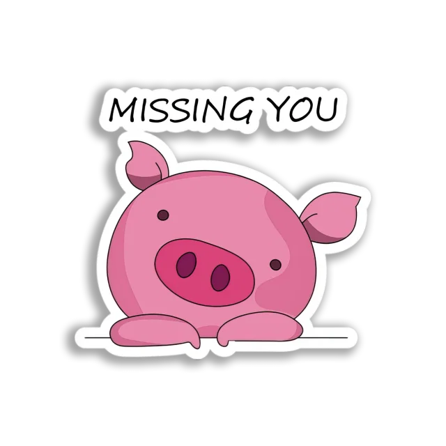 Missing Piggy Face Sticker