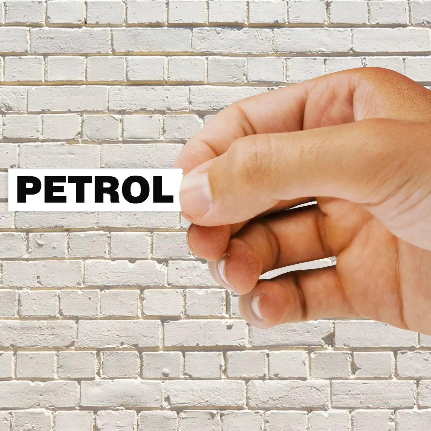 Petrol Fuel Sign Sticker White