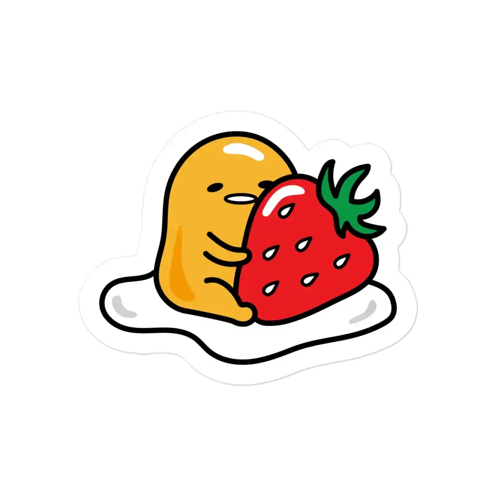 Gudetama with Strawberry Sticker
