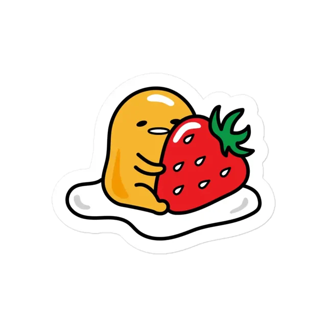 Gudetama with Strawberry Sticker