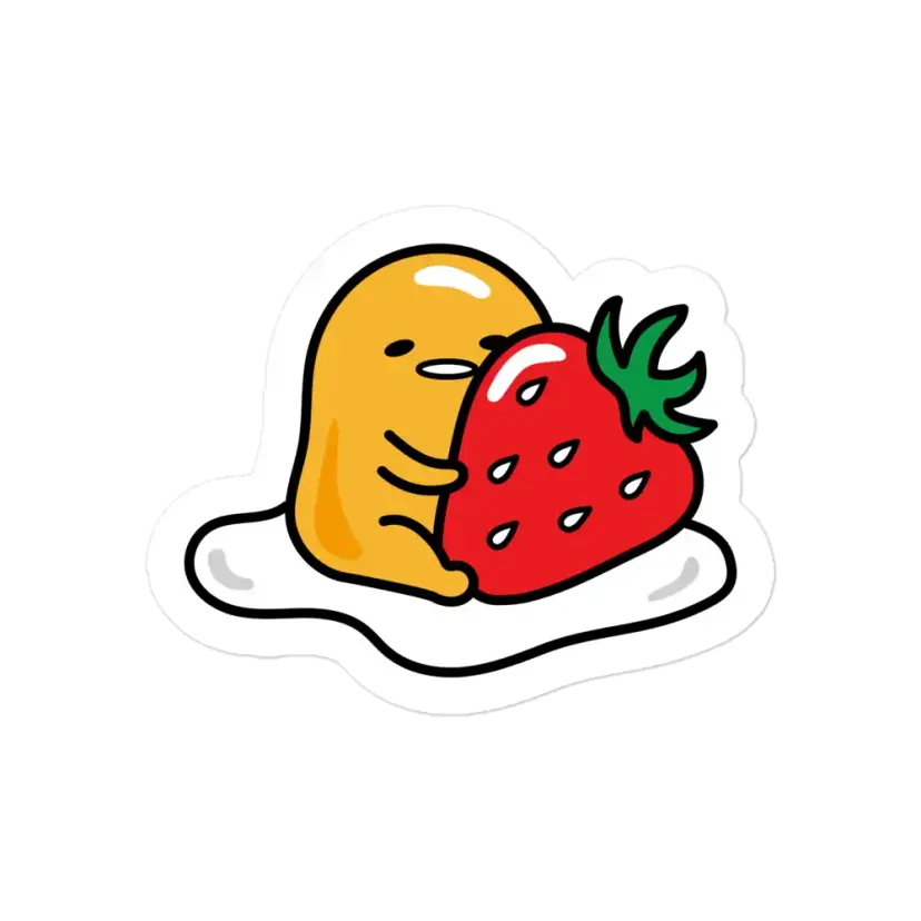 Gudetama with Strawberry Sticker